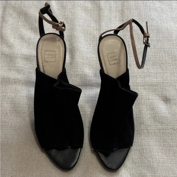 Herve Leger Black Open-Toe Heels - Picture 5 of 5